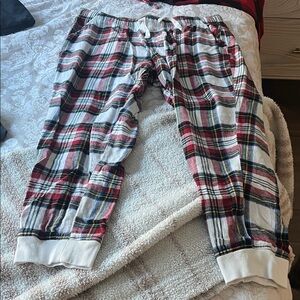 Old Navy Red and White Plaid Men's Joggers
